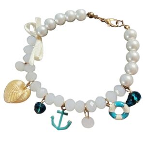 Charming White and Gold Nautical Bracelet